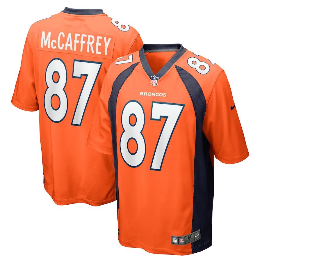 Men Denver Broncos #87 Ed McCaffrey Nike Orange Game Retired Player NFL Jersey->denver broncos->NFL Jersey